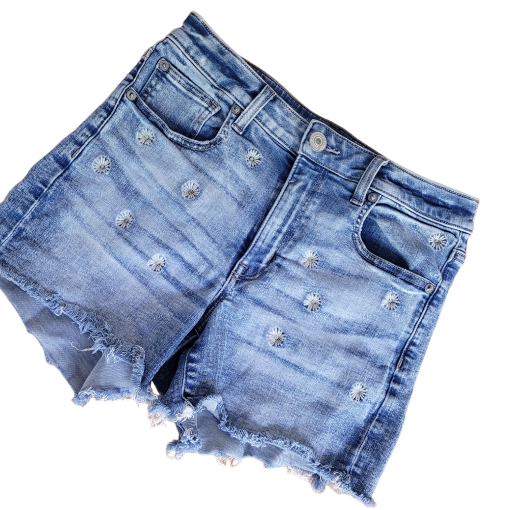 American Eagle Daisy Hi Rise Jean Shorts